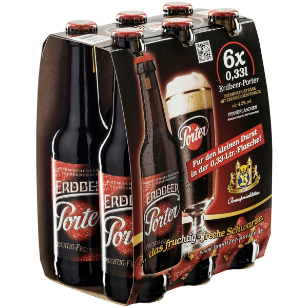 Bild von Lausitzer Porter Erdbeer  6 x 0,33L
